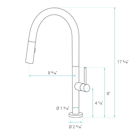 Chalet Single Handle, Pull - Down Kitchen Faucet in Brushed Nickel - BUILDMYPLACE
