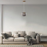 Circulus Chrome Gray Ribbed Glass Indoor & Outdoor Pendant Light - BUILDMYPLACE