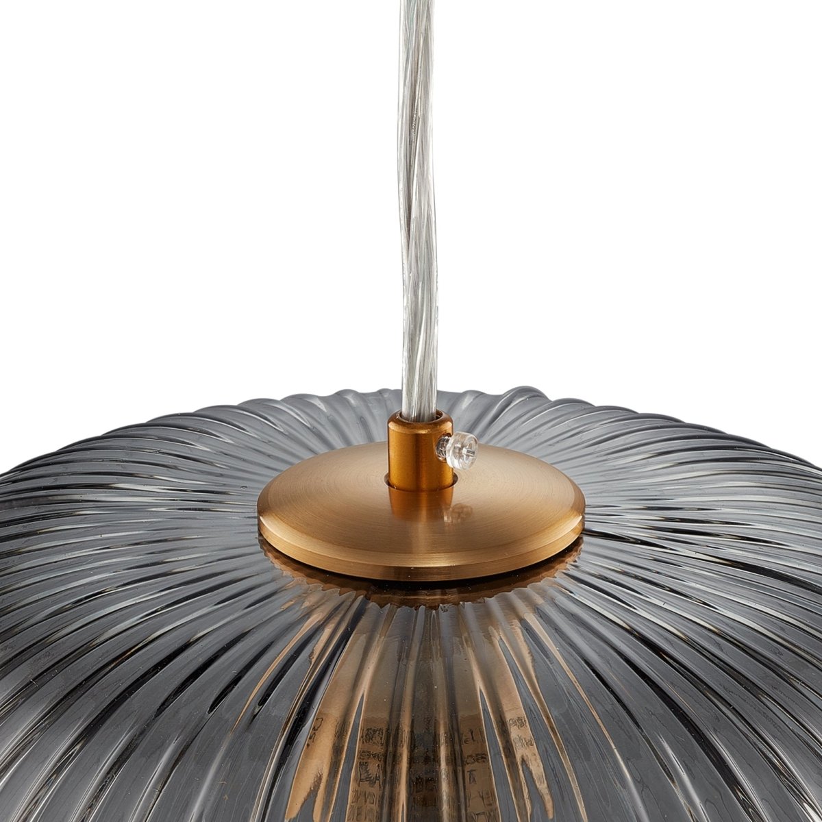 Circulus Chrome Gray Ribbed Glass Indoor & Outdoor Pendant Light - BUILDMYPLACE