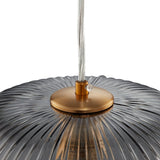 Circulus Chrome Gray Ribbed Glass Indoor & Outdoor Pendant Light - BUILDMYPLACE