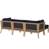 Clearwater Outdoor Patio Teak Wood 4 - Piece Sectional Sofa - BUILDMYPLACE
