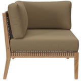 Clearwater Outdoor Patio Teak Wood 5 - Piece Sectional Sofa - BUILDMYPLACE