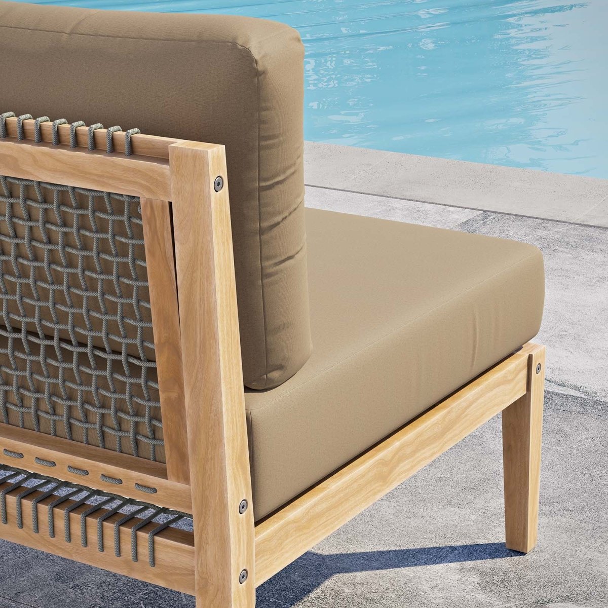 Clearwater Outdoor Patio Teak Wood Armless Chair - BUILDMYPLACE
