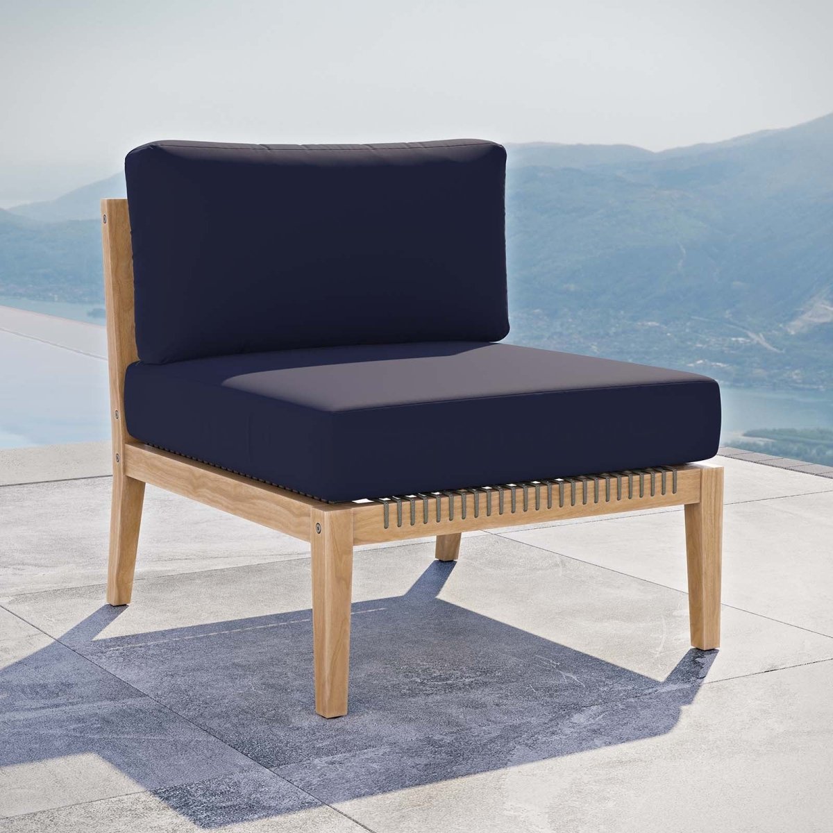 Clearwater Outdoor Patio Teak Wood Armless Chair - BUILDMYPLACE