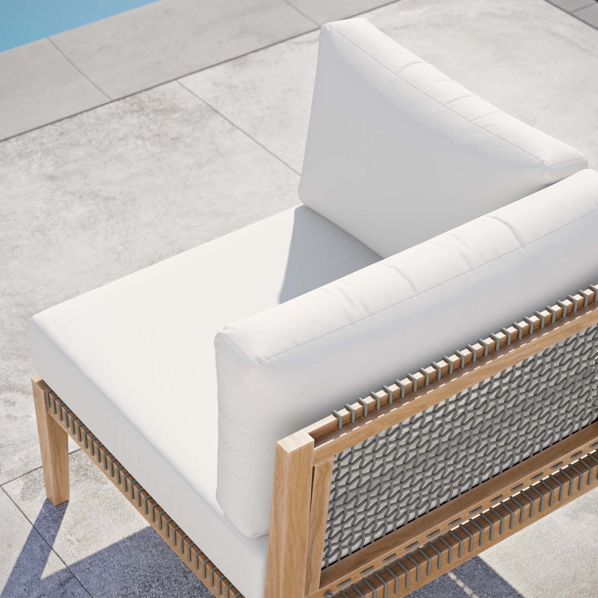 Clearwater Outdoor Patio Teak Wood Corner Chair - BUILDMYPLACE