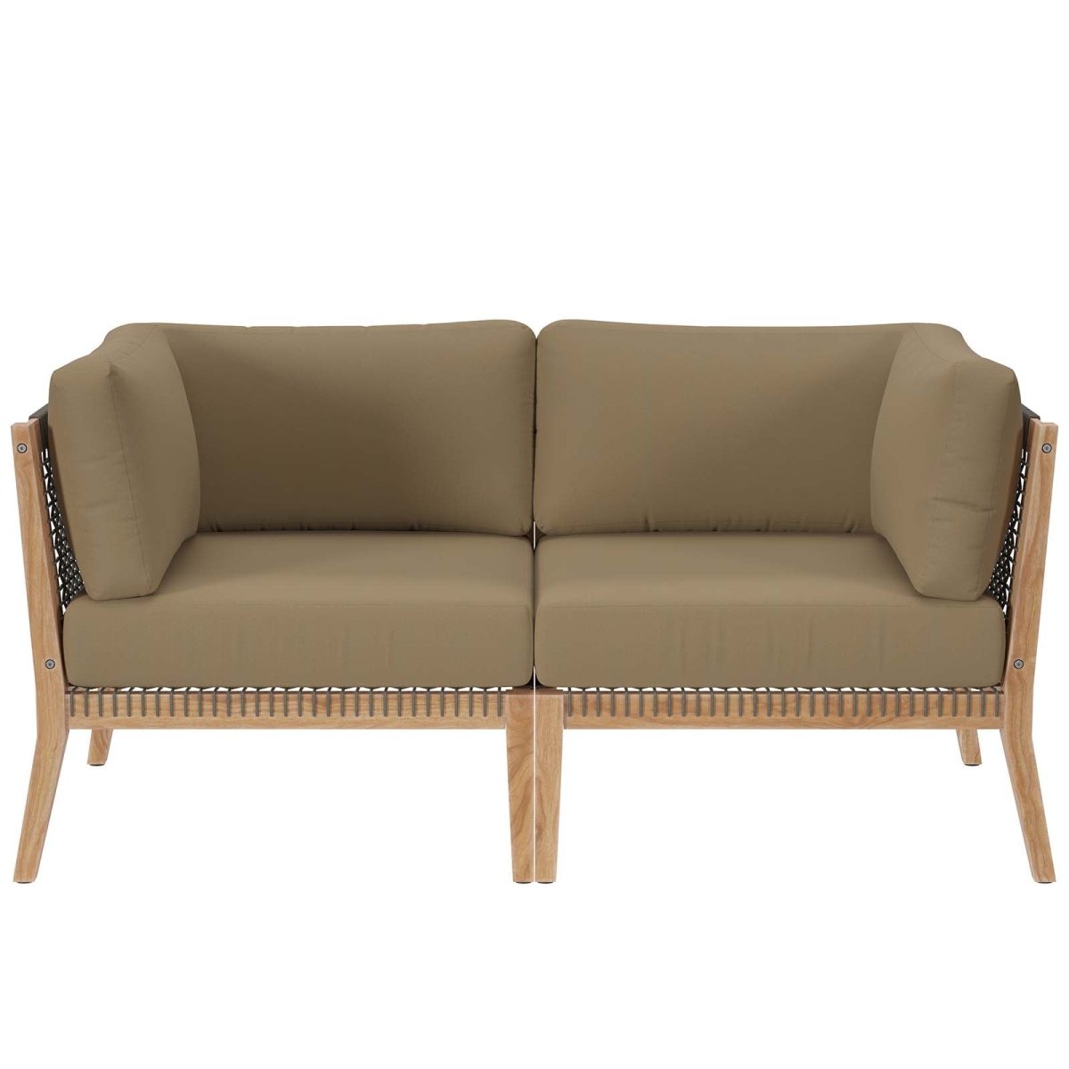 Clearwater Outdoor Patio Teak Wood Loveseat - BUILDMYPLACE