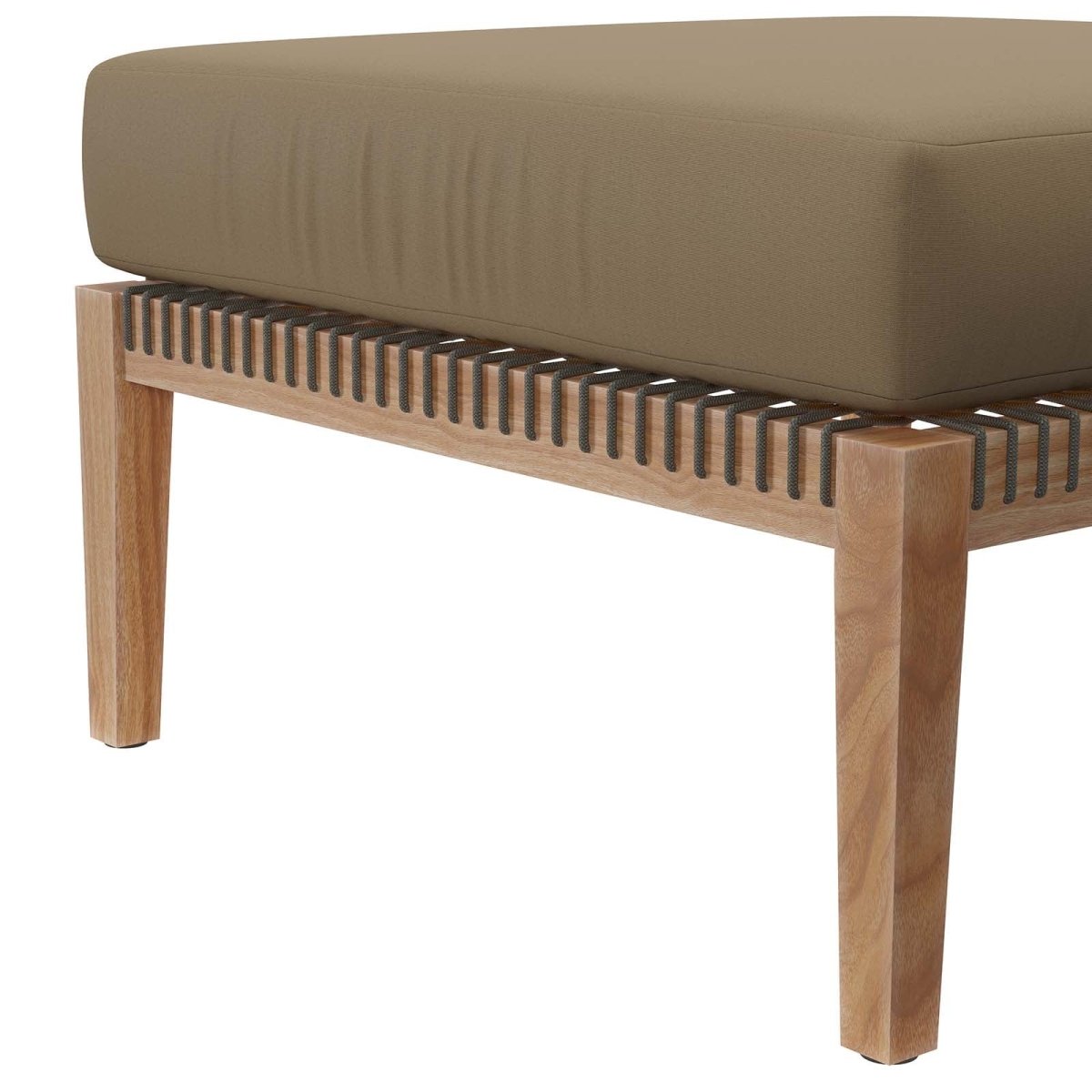 Clearwater Outdoor Patio Teak Wood Ottoman - BUILDMYPLACE