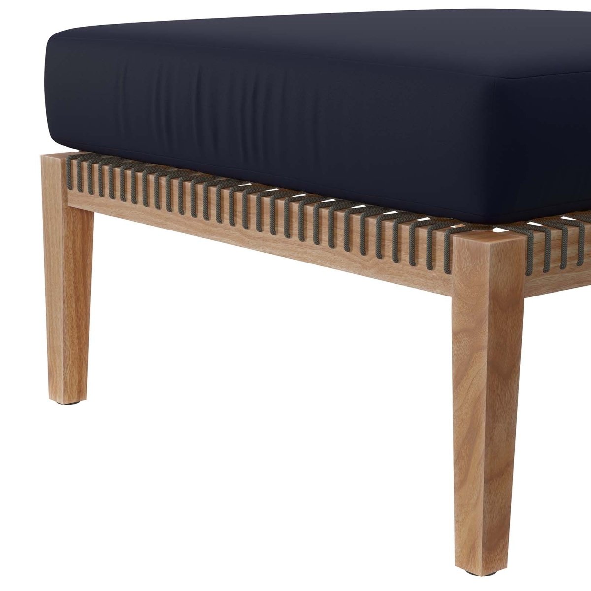 Clearwater Outdoor Patio Teak Wood Ottoman - BUILDMYPLACE