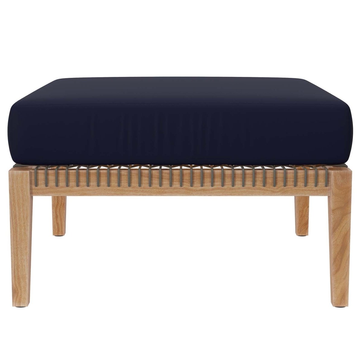 Clearwater Outdoor Patio Teak Wood Ottoman - BUILDMYPLACE