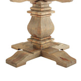 Column Round Pine Wood Dining Table - Mid Century Modern Dining Table Set - BUILDMYPLACE