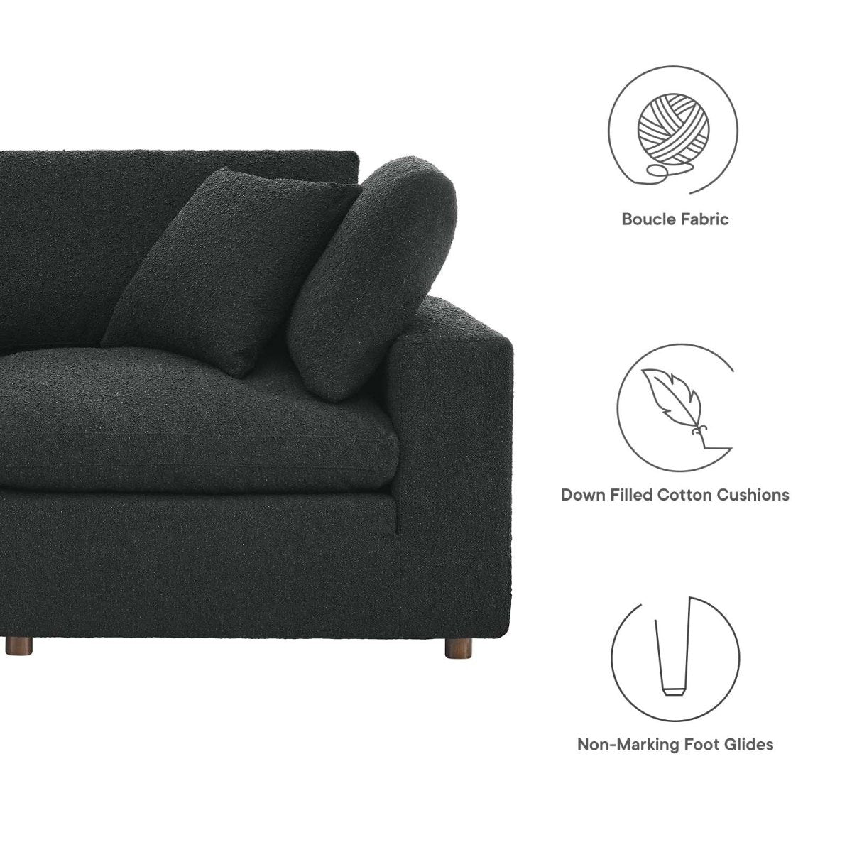 Commix Down Filled Overstuffed Boucle 5 - Piece Sectional Sofa - BUILDMYPLACE