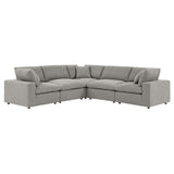 Commix Down Filled Overstuffed Boucle 5 - Piece Sectional Sofa - BUILDMYPLACE