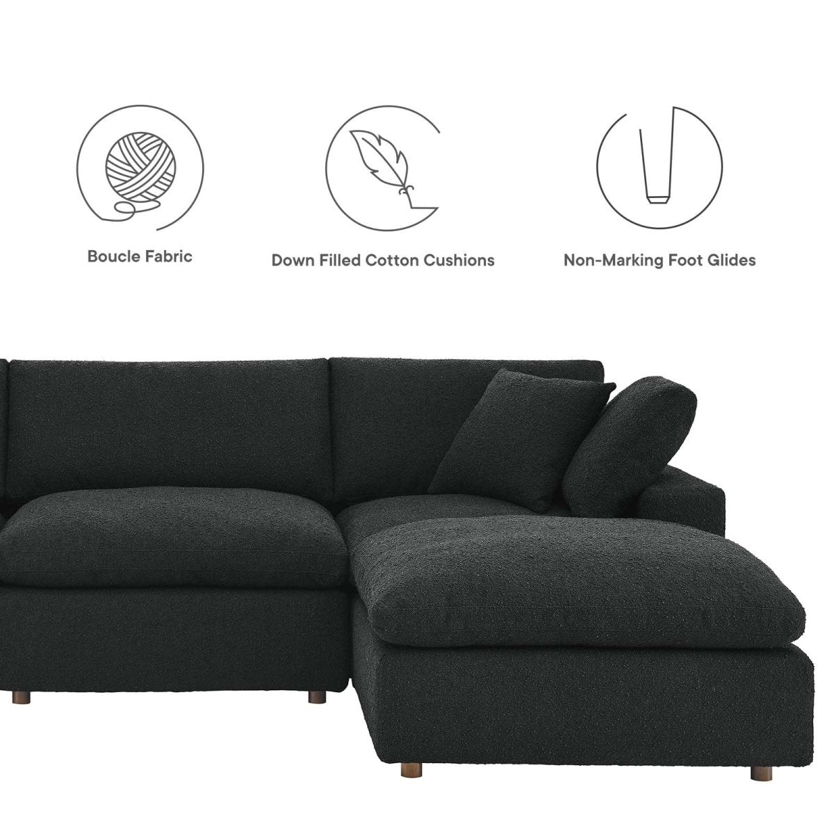 Commix Down Filled Overstuffed Boucle 6 - Piece Sectional Sofa - BUILDMYPLACE