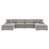 Commix Down Filled Overstuffed Boucle 6 - Piece Sectional Sofa - BUILDMYPLACE