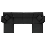 Commix Down Filled Overstuffed Boucle 6 - Piece Sectional Sofa - BUILDMYPLACE