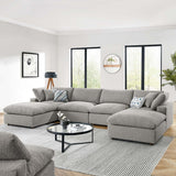 Commix Down Filled Overstuffed Boucle 6 - Piece Sectional Sofa - BUILDMYPLACE