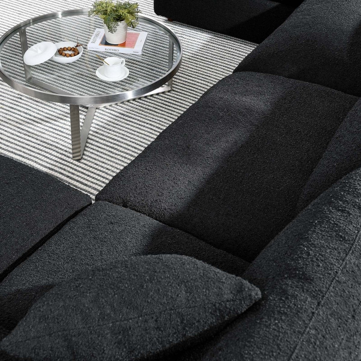 Commix Down Filled Overstuffed Boucle 6 - Piece Sectional Sofa - BUILDMYPLACE