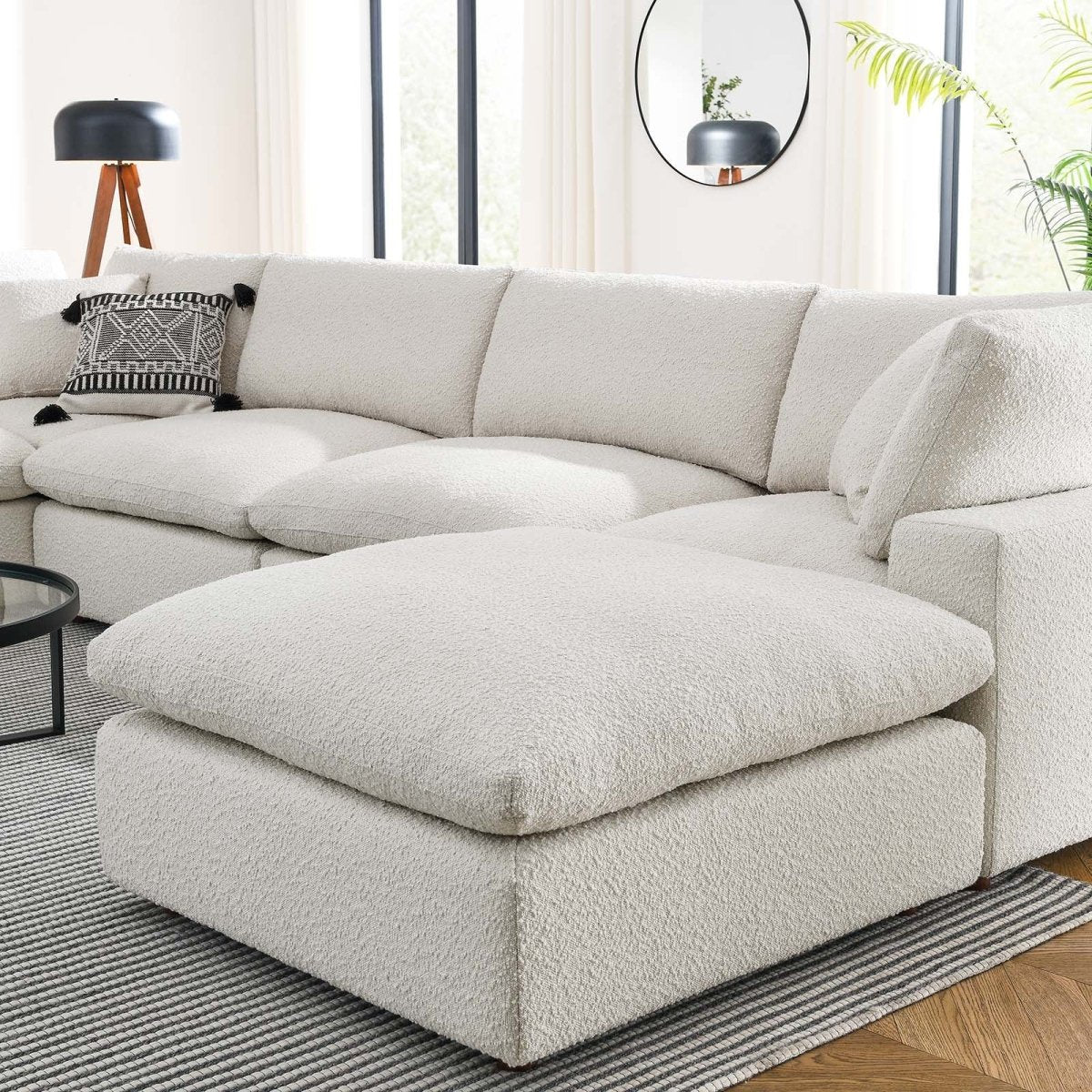 Commix Down Filled Overstuffed Boucle 7 - Piece Sectional Sofa - BUILDMYPLACE
