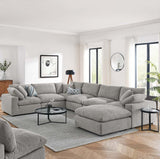 Commix Down Filled Overstuffed Boucle 7 - Piece Sectional Sofa - BUILDMYPLACE