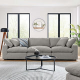Commix Down Filled Overstuffed Boucle Fabric 3 - Seater Sofa - BUILDMYPLACE