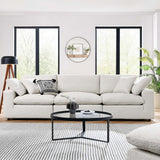 Commix Down Filled Overstuffed Boucle Fabric 3 - Seater Sofa - BUILDMYPLACE