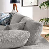 Commix Down Filled Overstuffed Boucle Fabric 3 - Seater Sofa - BUILDMYPLACE
