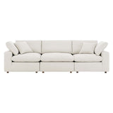 Commix Down Filled Overstuffed Boucle Fabric 3 - Seater Sofa - BUILDMYPLACE