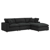 Commix Down Filled Overstuffed Boucle Fabric 4 - Piece Sectional Sofa - BUILDMYPLACE
