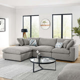 Commix Down Filled Overstuffed Boucle Fabric 4 - Piece Sectional Sofa - BUILDMYPLACE