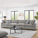 Commix Down Filled Overstuffed Boucle Fabric 4 - Seater Sofa - BUILDMYPLACE