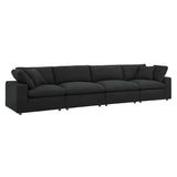 Commix Down Filled Overstuffed Boucle Fabric 4 - Seater Sofa - BUILDMYPLACE