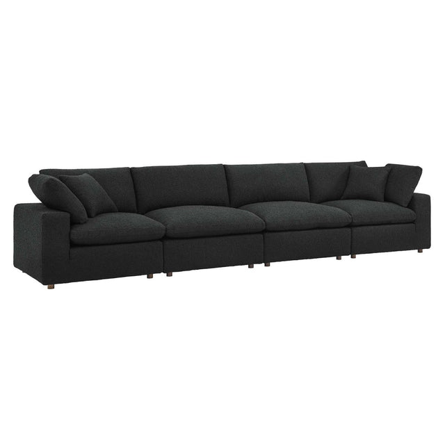 Commix Down Filled Overstuffed Boucle Fabric 4 - Seater Sofa - BUILDMYPLACE
