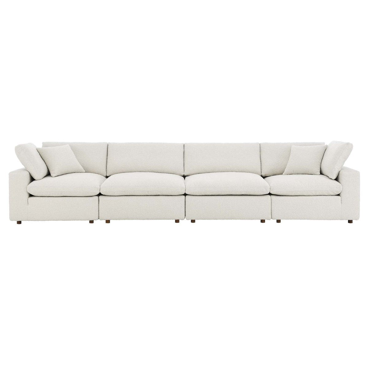 Commix Down Filled Overstuffed Boucle Fabric 4 - Seater Sofa - BUILDMYPLACE