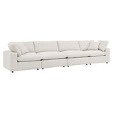 Commix Down Filled Overstuffed Boucle Fabric 4 - Seater Sofa - BUILDMYPLACE