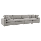 Commix Down Filled Overstuffed Boucle Fabric 4 - Seater Sofa - BUILDMYPLACE