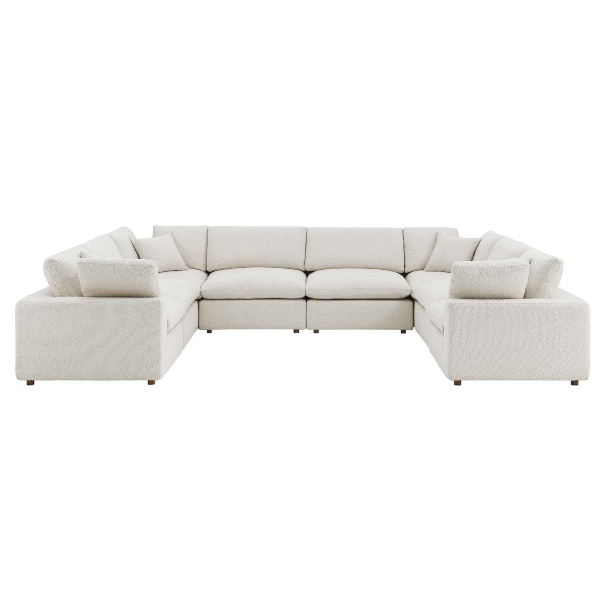 Commix Down Filled Overstuffed Boucle Fabric 8 - Piece Sectional Sofa - BUILDMYPLACE
