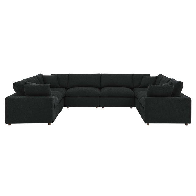 Commix Down Filled Overstuffed Boucle Fabric 8 - Piece Sectional Sofa - BUILDMYPLACE