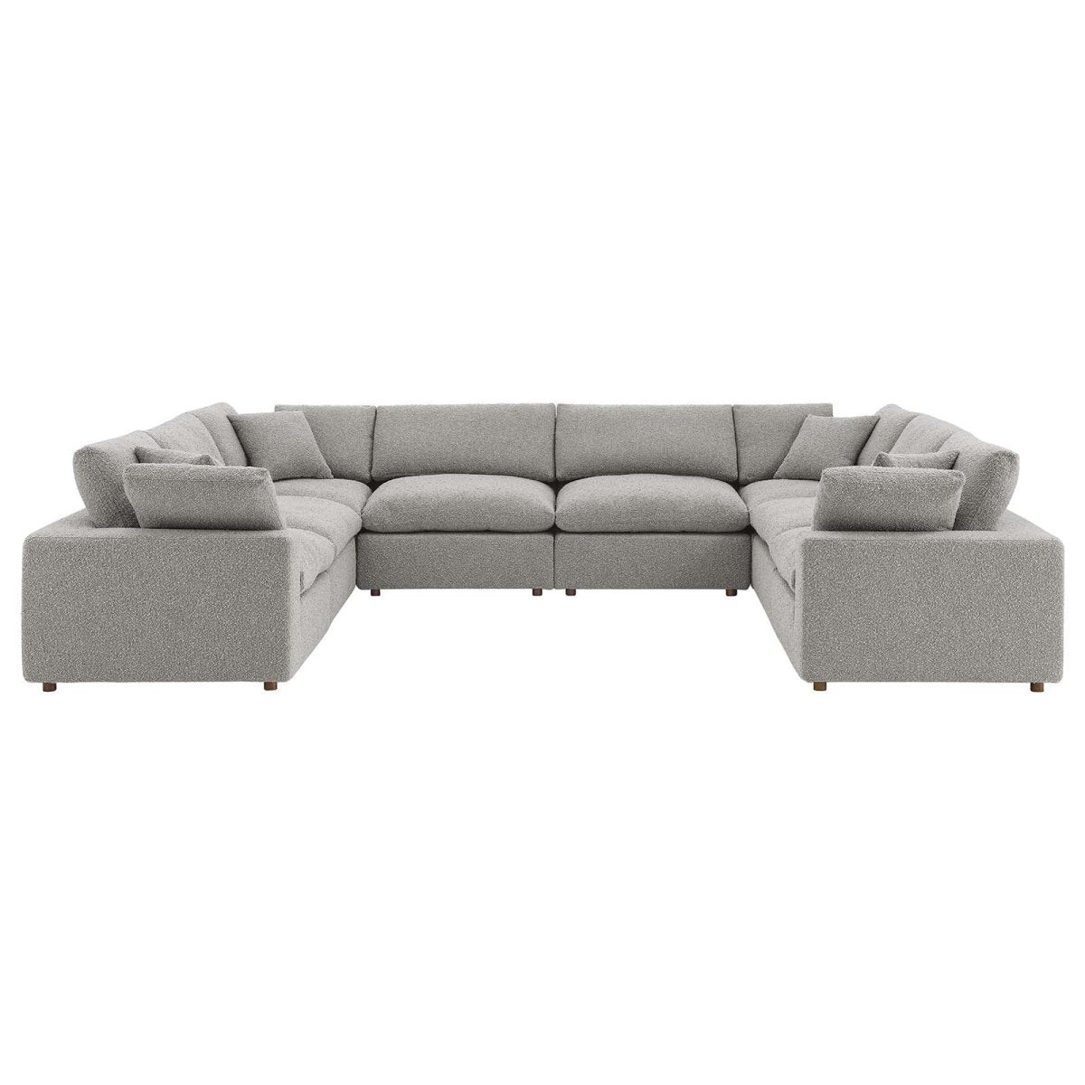 Commix Down Filled Overstuffed Boucle Fabric 8 - Piece Sectional Sofa - BUILDMYPLACE