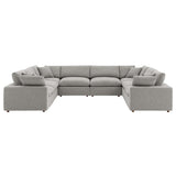Commix Down Filled Overstuffed Boucle Fabric 8 - Piece Sectional Sofa - BUILDMYPLACE