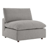 Commix Down Filled Overstuffed Boucle Fabric Armless Chair - BUILDMYPLACE
