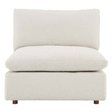 Commix Down Filled Overstuffed Boucle Fabric Armless Chair - BUILDMYPLACE