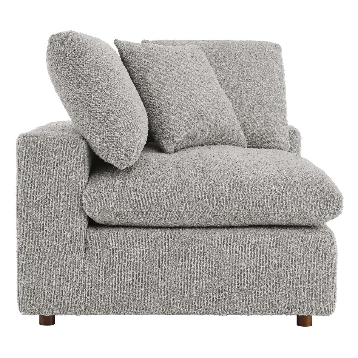 Commix Down Filled Overstuffed Boucle Fabric Corner Chair - BUILDMYPLACE