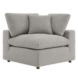Commix Down Filled Overstuffed Boucle Fabric Corner Chair - BUILDMYPLACE