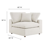 Commix Down Filled Overstuffed Boucle Fabric Corner Chair - BUILDMYPLACE