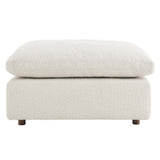 Commix Down Filled Overstuffed Boucle Fabric Ottoman - BUILDMYPLACE