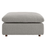 Commix Down Filled Overstuffed Boucle Fabric Ottoman - BUILDMYPLACE