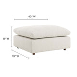 Commix Down Filled Overstuffed Boucle Fabric Ottoman - BUILDMYPLACE