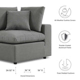 Commix Overstuffed Outdoor Patio Corner Chair - BUILDMYPLACE