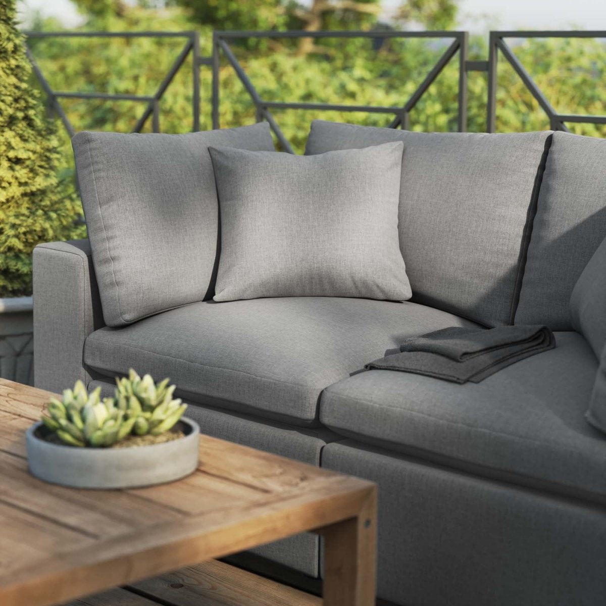 Commix Overstuffed Outdoor Patio Loveseat - BUILDMYPLACE