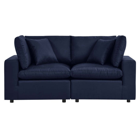 Commix Overstuffed Outdoor Patio Loveseat - BUILDMYPLACE